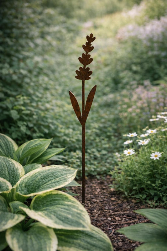 Wildflower Stem Metal Garden Stake | Handmade Steel Garden Art