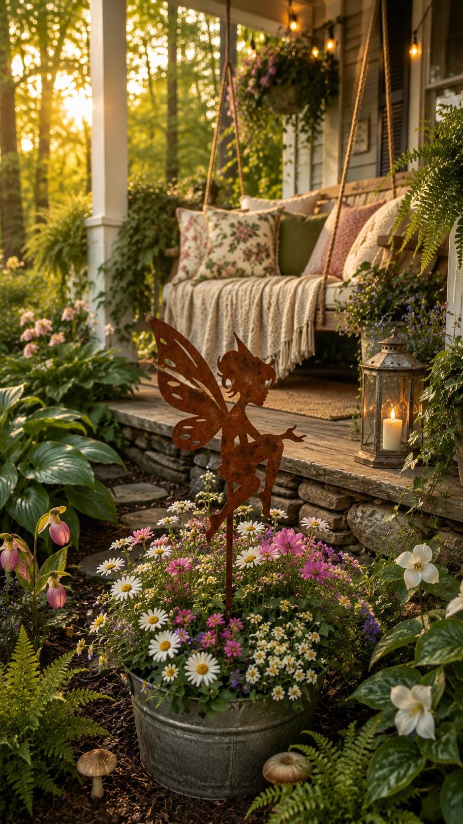 Whimsical Fairy Metal Garden Stake | Handmade Steel Garden Art