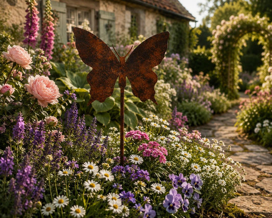 Butterfly Metal Garden Stake | Handmade Steel Garden Art