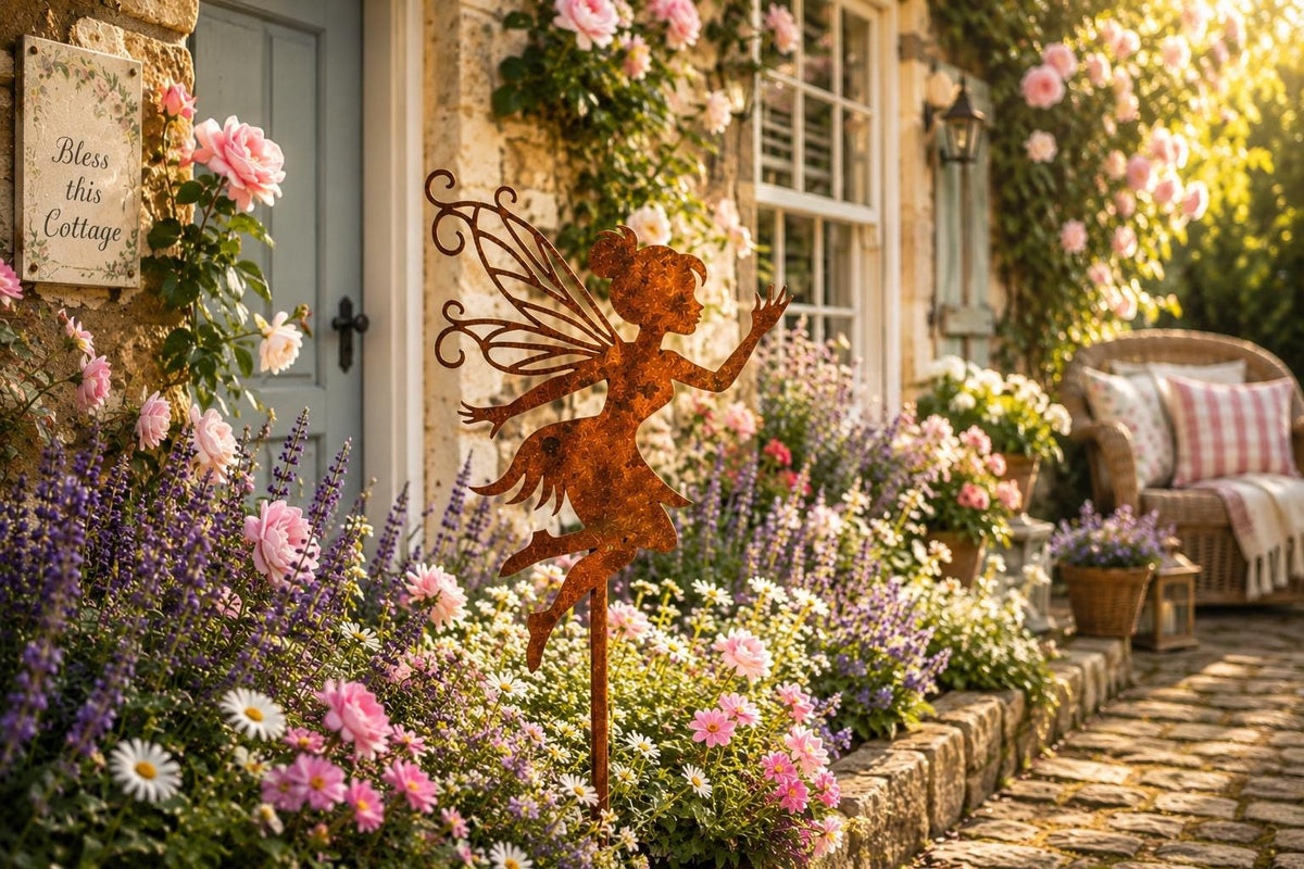 Dancing Fairy Metal Garden Stake | Handmade Steel Garden Art