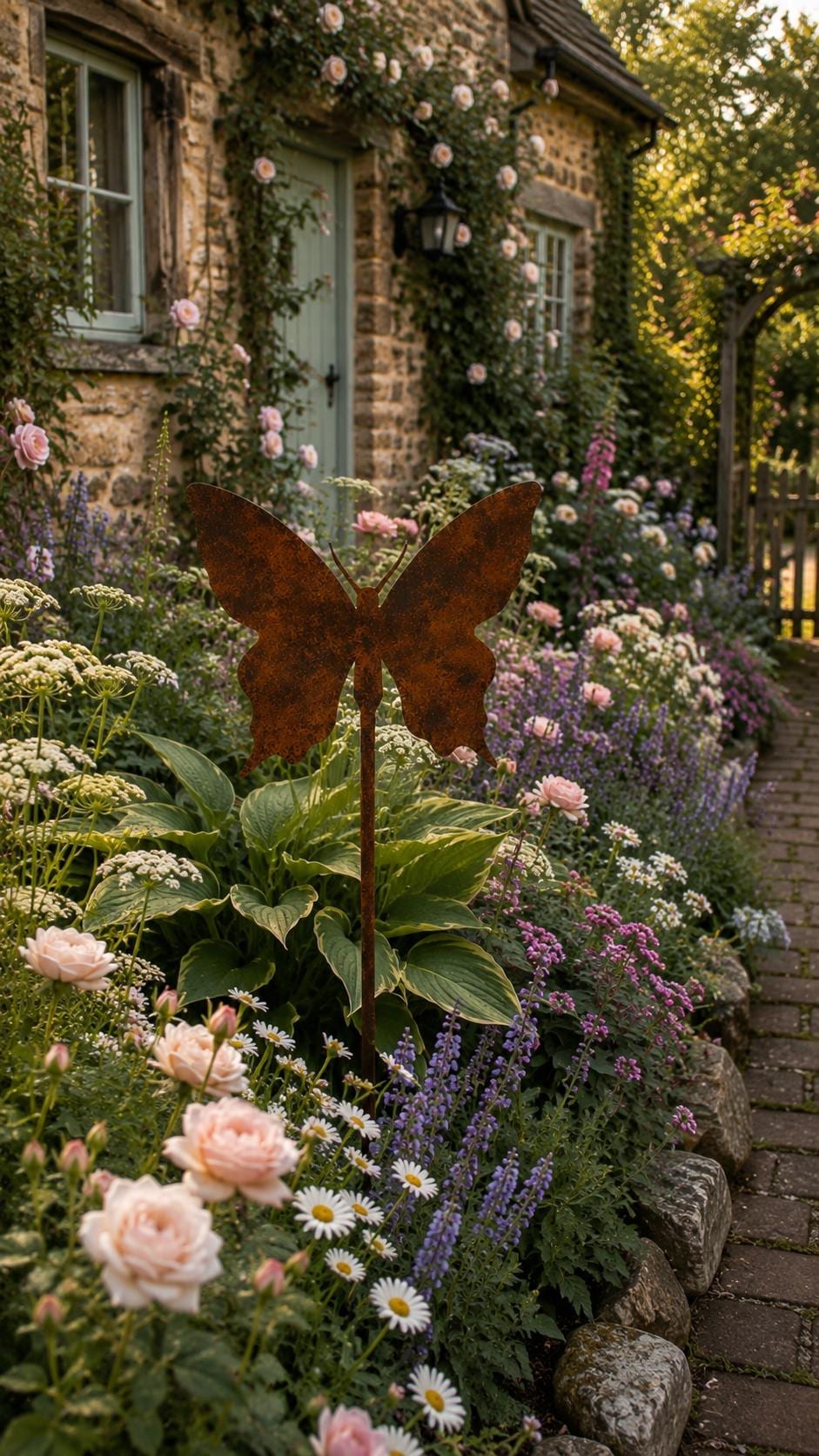 Butterfly Metal Garden Stake | Handmade Steel Garden Art
