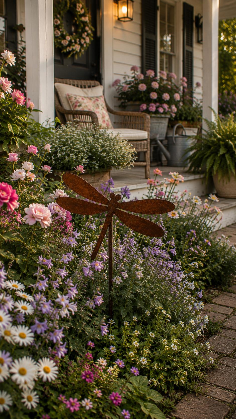 Dragonfly Metal Garden Stake | Handmade Steel Garden Art