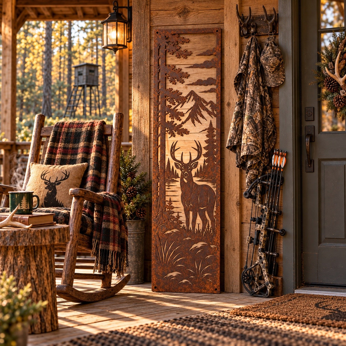Mountain Buck Metal Porch Leaner